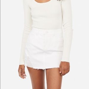 Mid Rise Straight Denim Mini Skirt